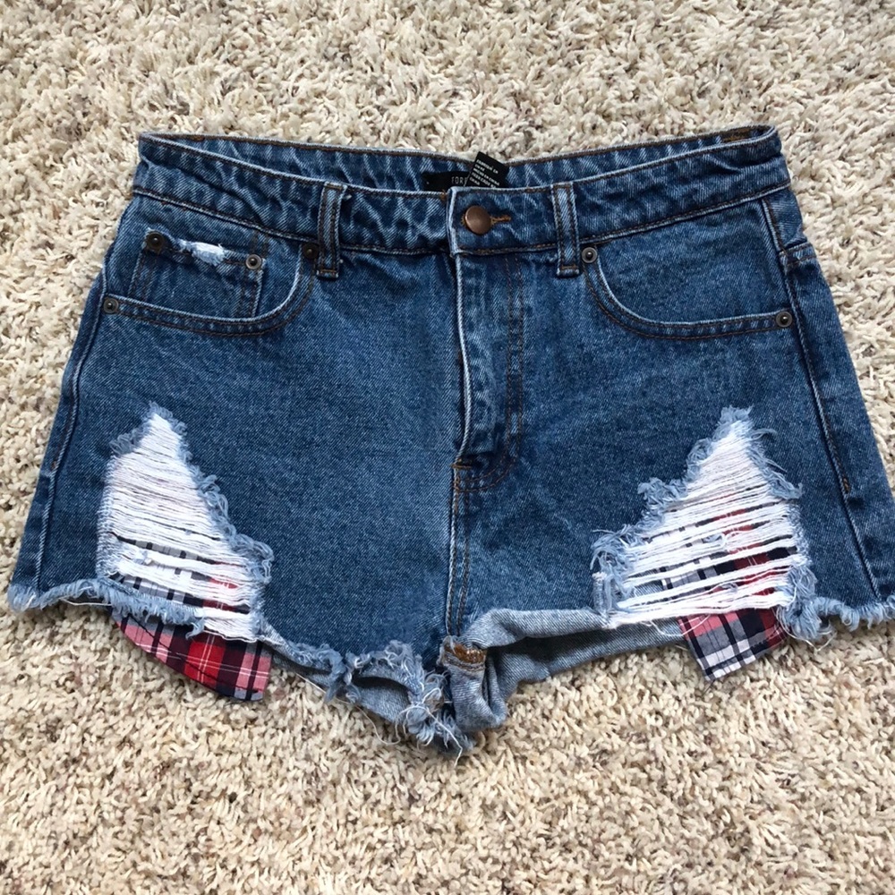 Forever 21 Americana distressed denim shorts